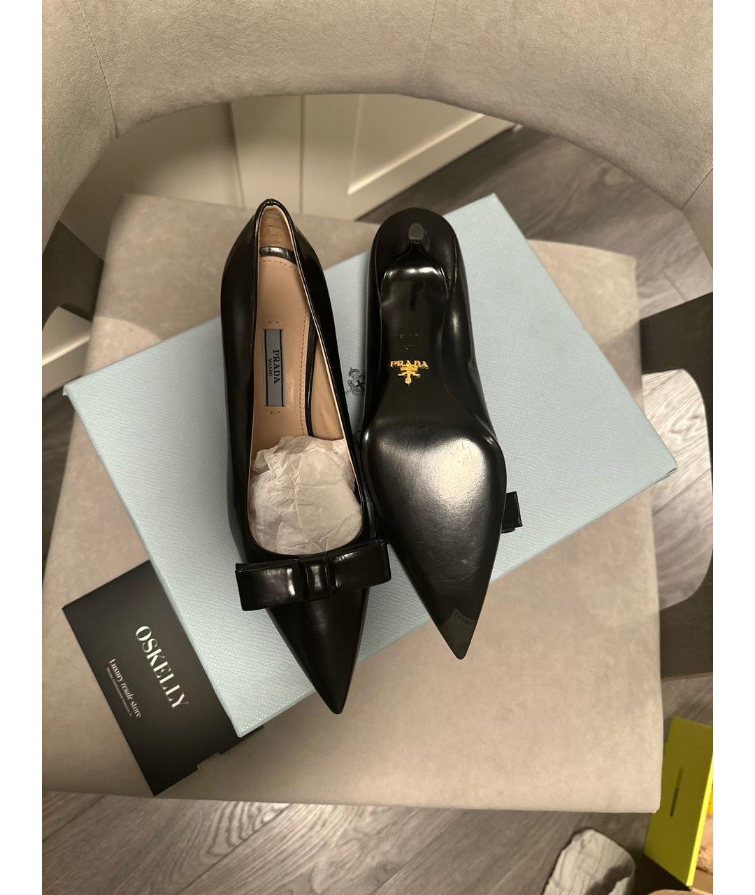 PRADA Черные кожаные туфли, фото 4