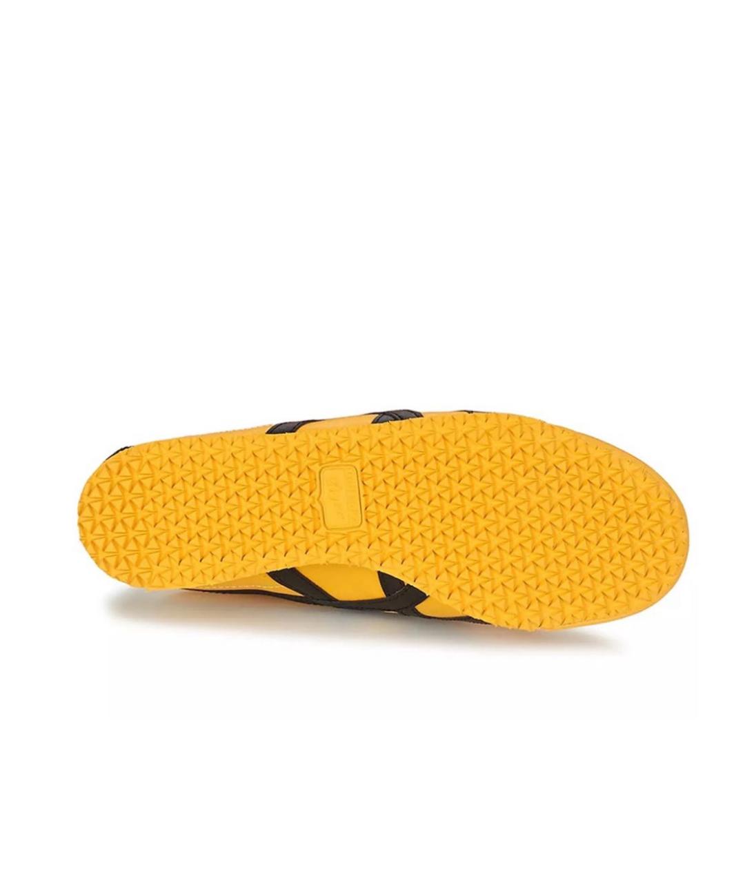 ASICS Желтые кожаные кроссовки, фото 3