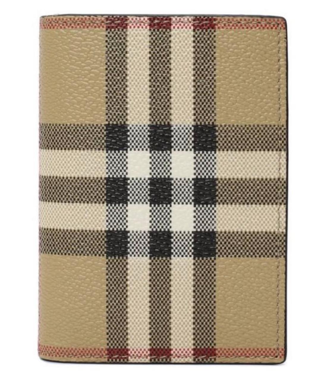 BURBERRY Бежевый кожаный кардхолдер, фото 5