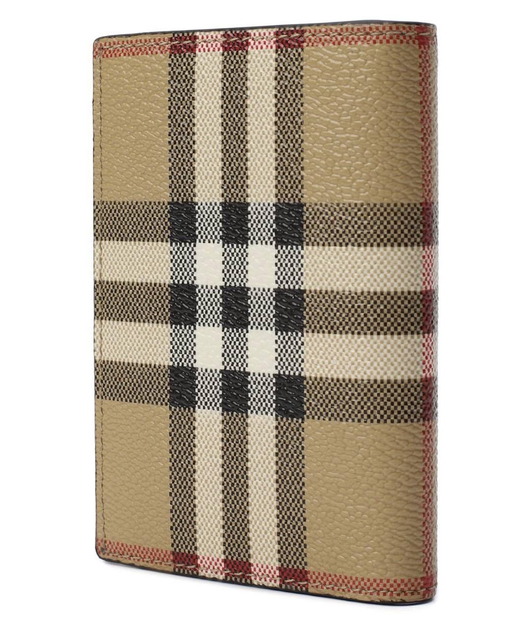 BURBERRY Бежевый кожаный кардхолдер, фото 2