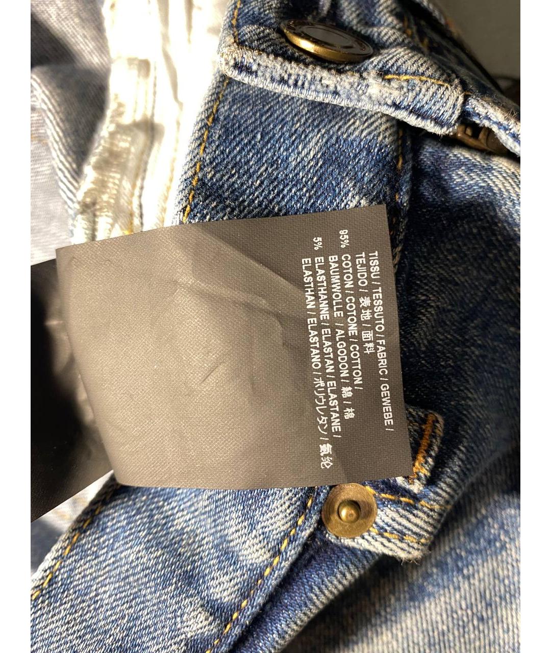 SAINT LAURENT Голубые хлопковые джинсы слим, фото 7