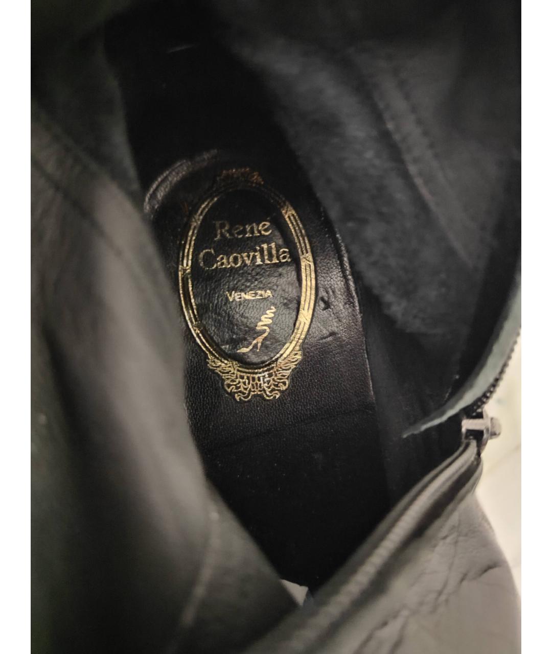 RENE CAOVILLA Черные кожаные ботфорты, фото 5