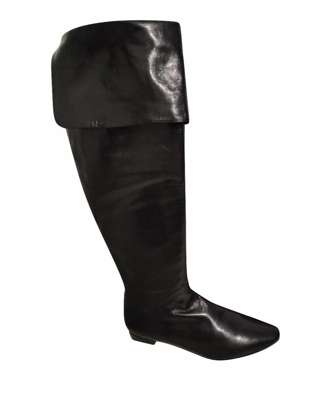 RENE CAOVILLA Черные кожаные ботфорты, фото 1