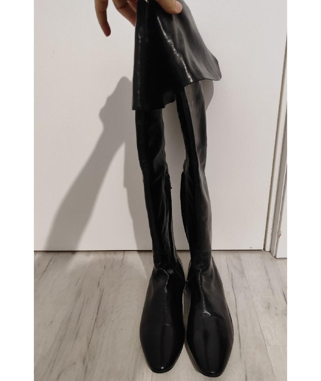 RENE CAOVILLA Черные кожаные ботфорты, фото 2