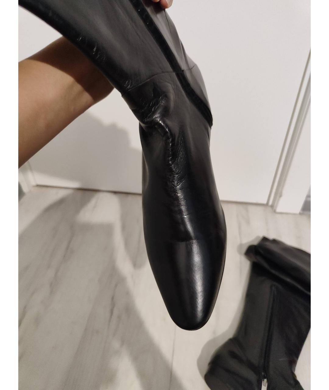RENE CAOVILLA Черные кожаные ботфорты, фото 7