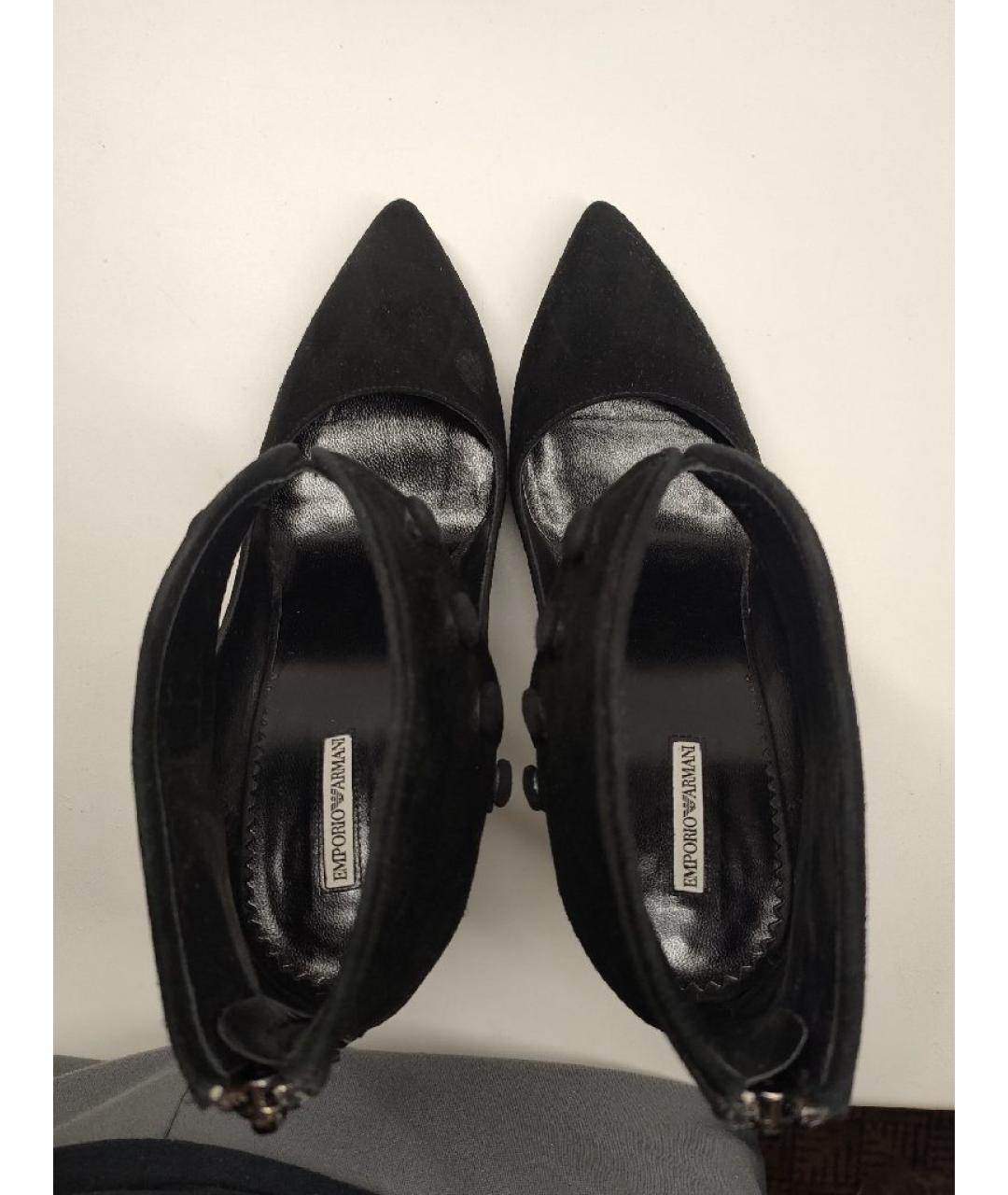 GIORGIO ARMANI Черные замшевые туфли, фото 3