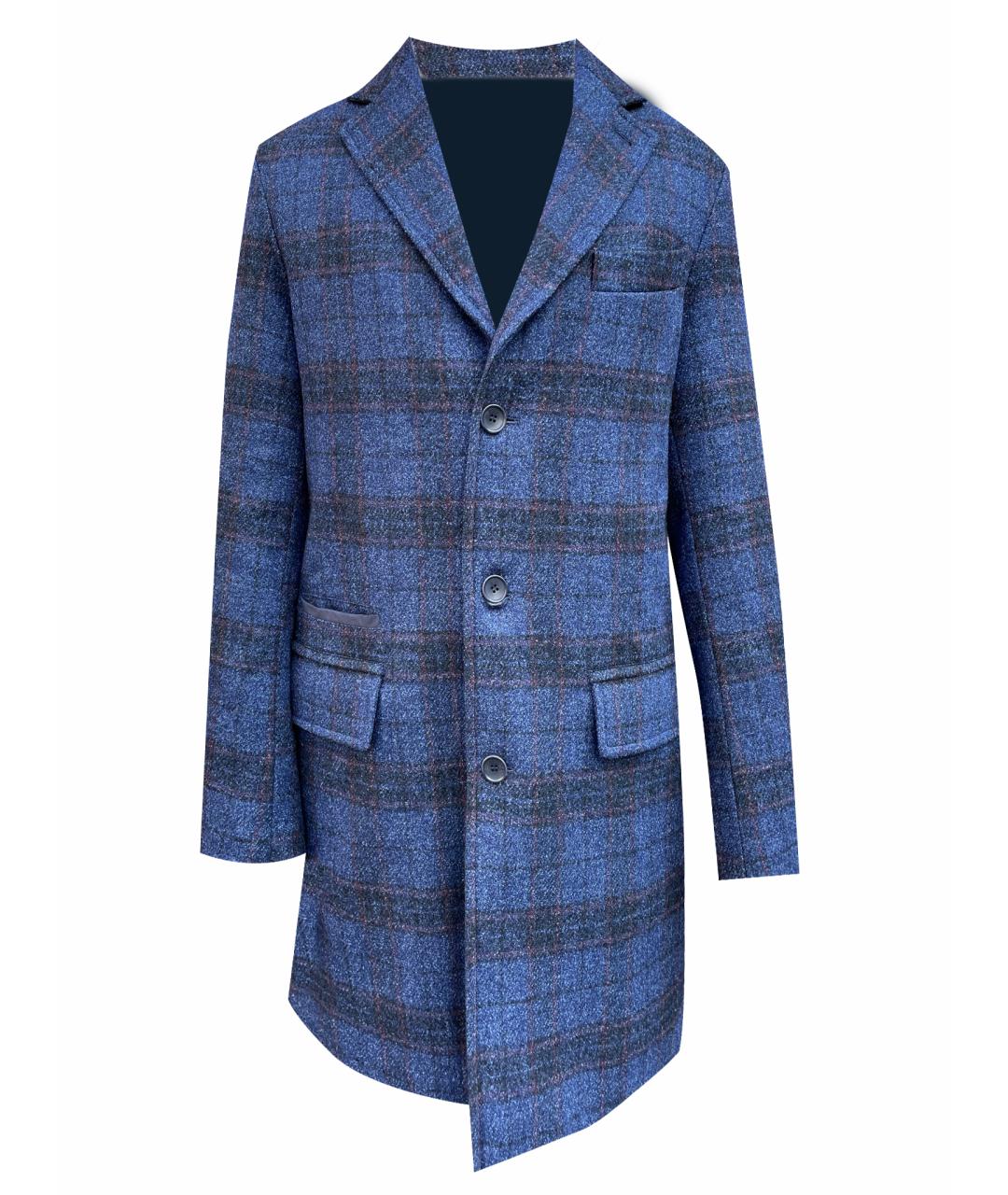 DORIANI CASHMERE Синее шерстяное пальто, фото 1