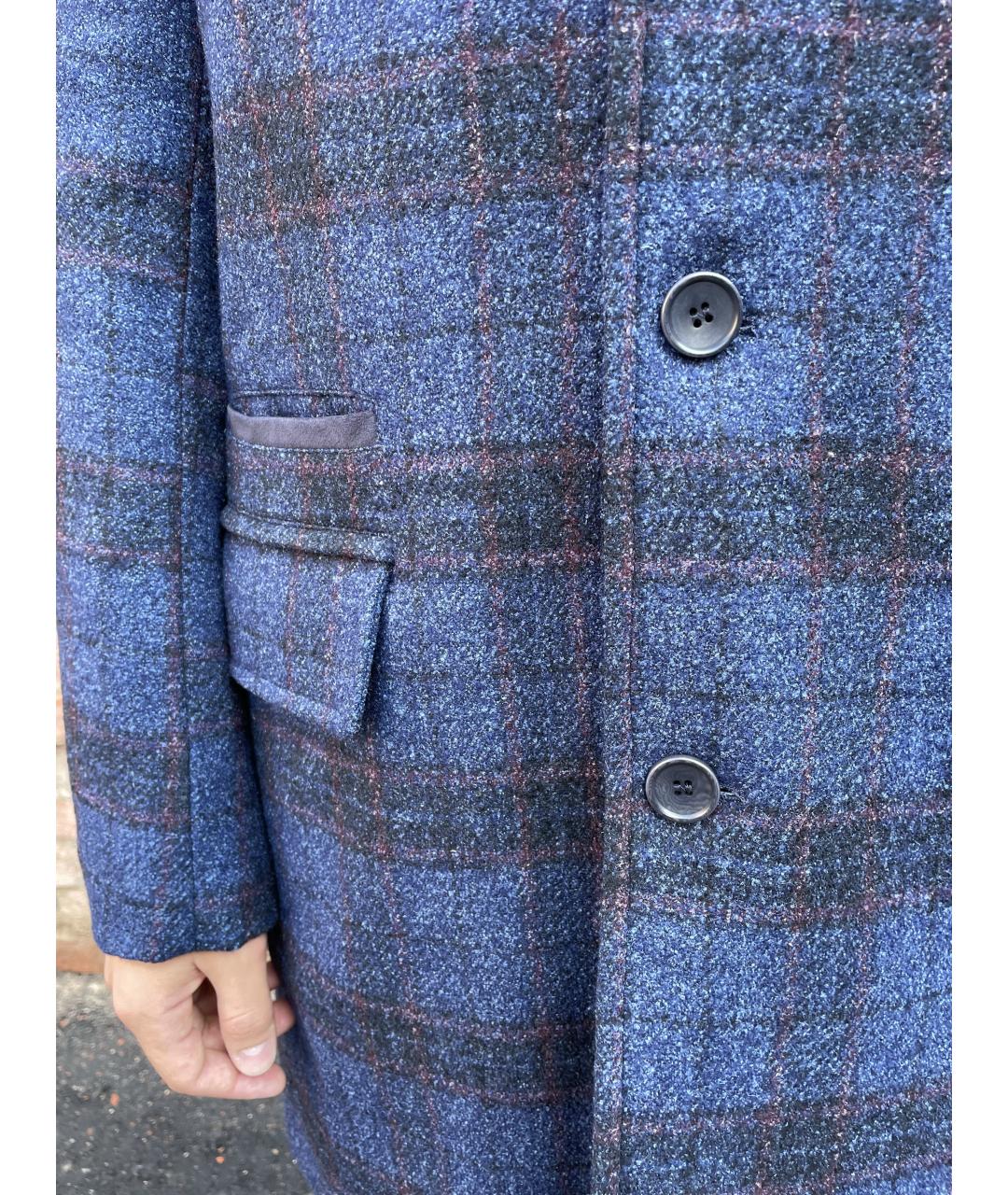 DORIANI CASHMERE Синее шерстяное пальто, фото 5