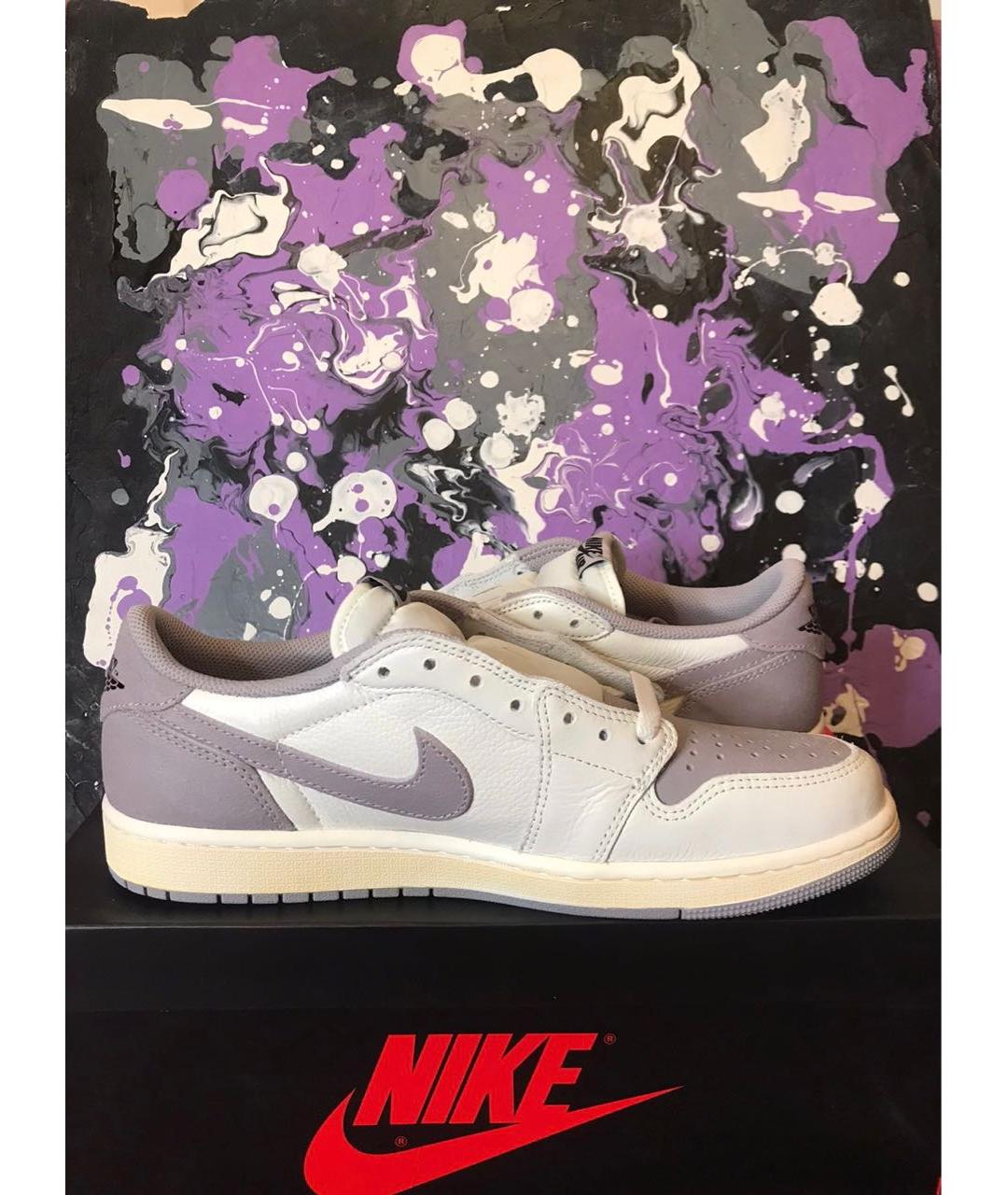 JORDAN Бежевые кожаные низкие кроссовки / кеды, фото 5