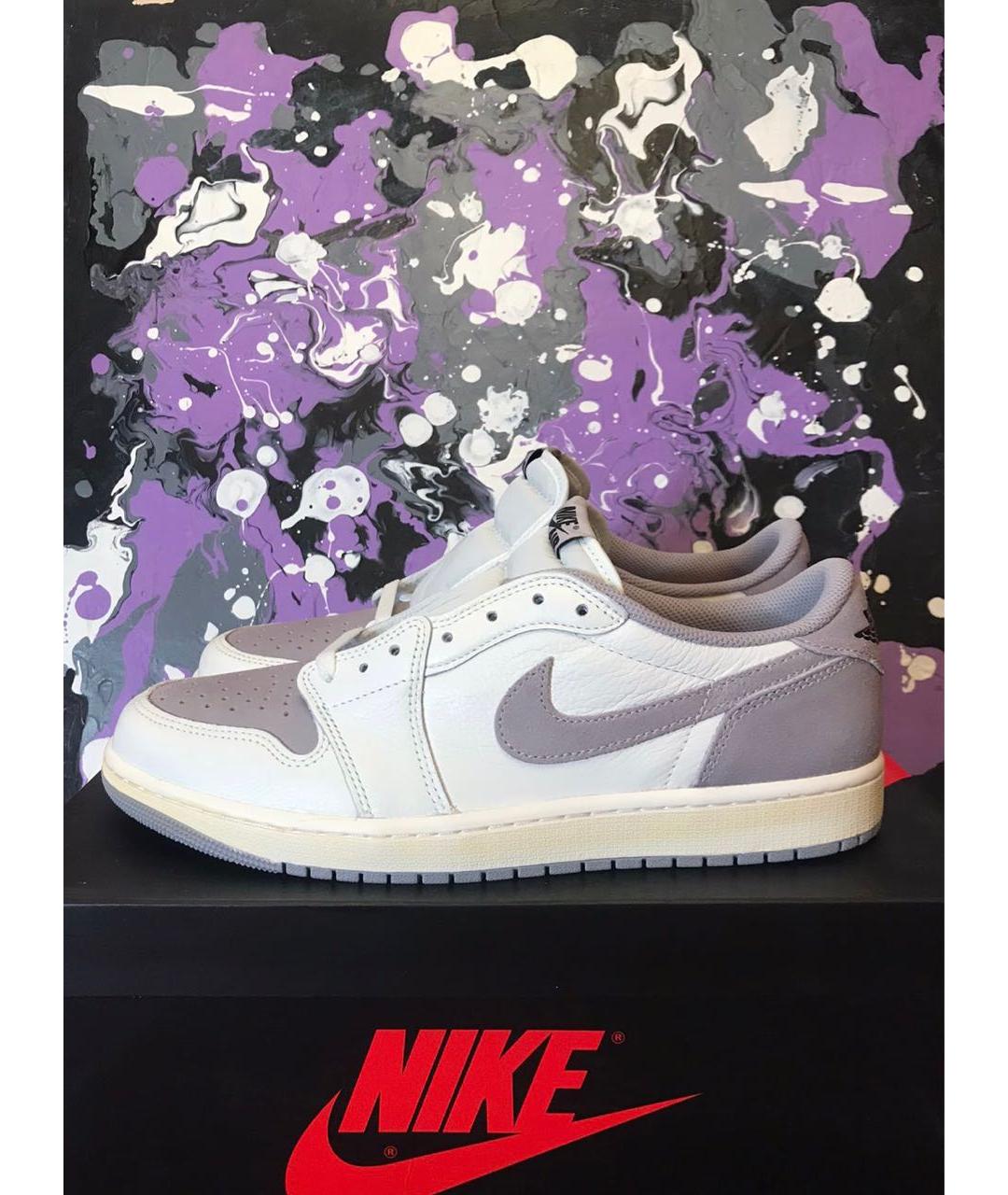 JORDAN Бежевые кожаные низкие кроссовки / кеды, фото 2