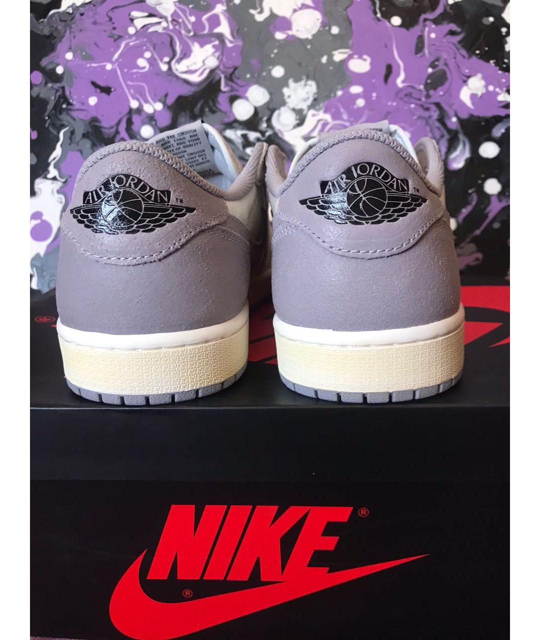 JORDAN Бежевые кожаные низкие кроссовки / кеды, фото 6