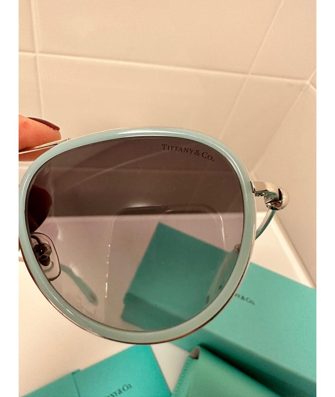 TIFFANY&CO Бирюзовые пластиковые солнцезащитные очки, фото 3