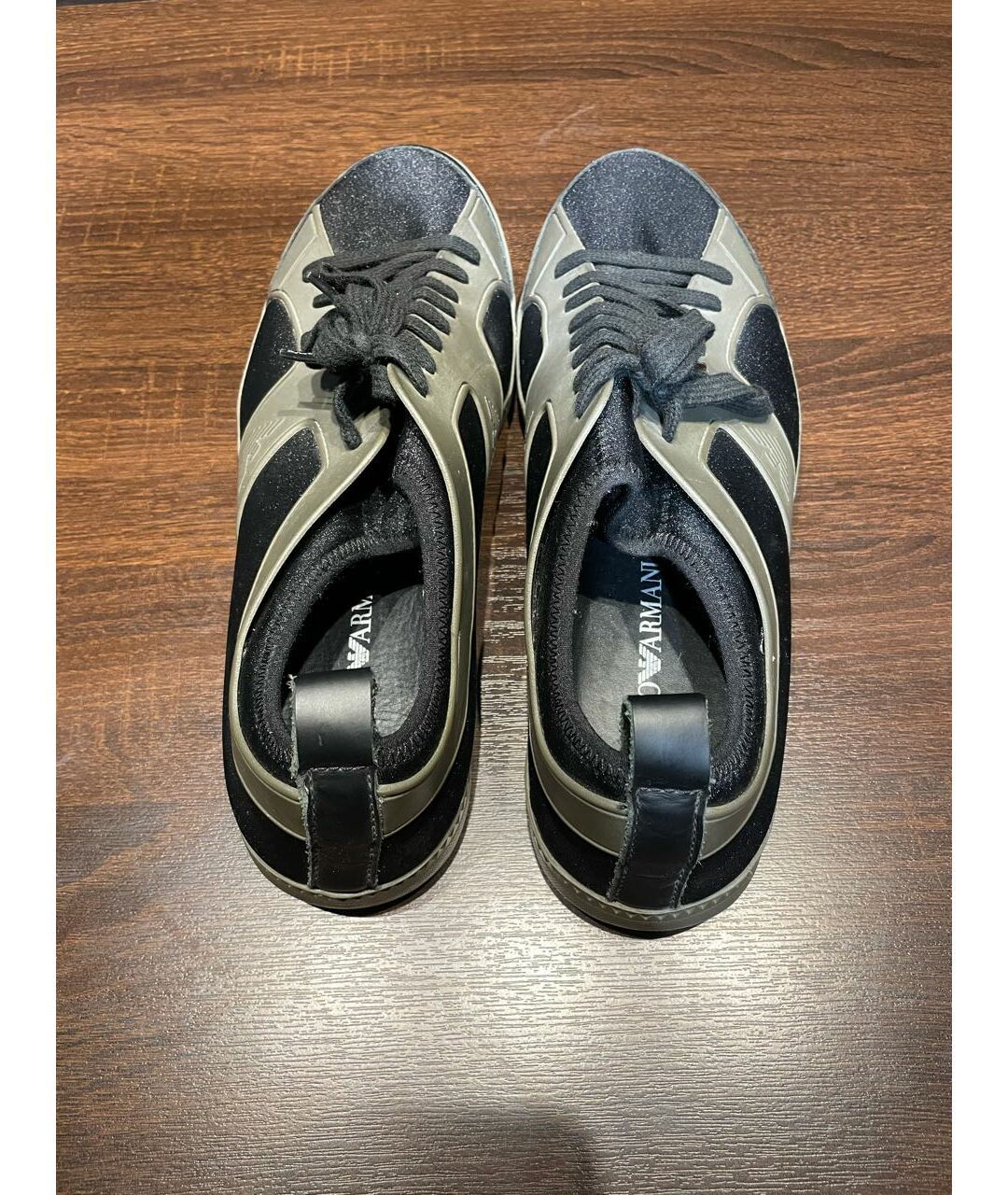 EMPORIO ARMANI Черные низкие кроссовки / кеды, фото 3