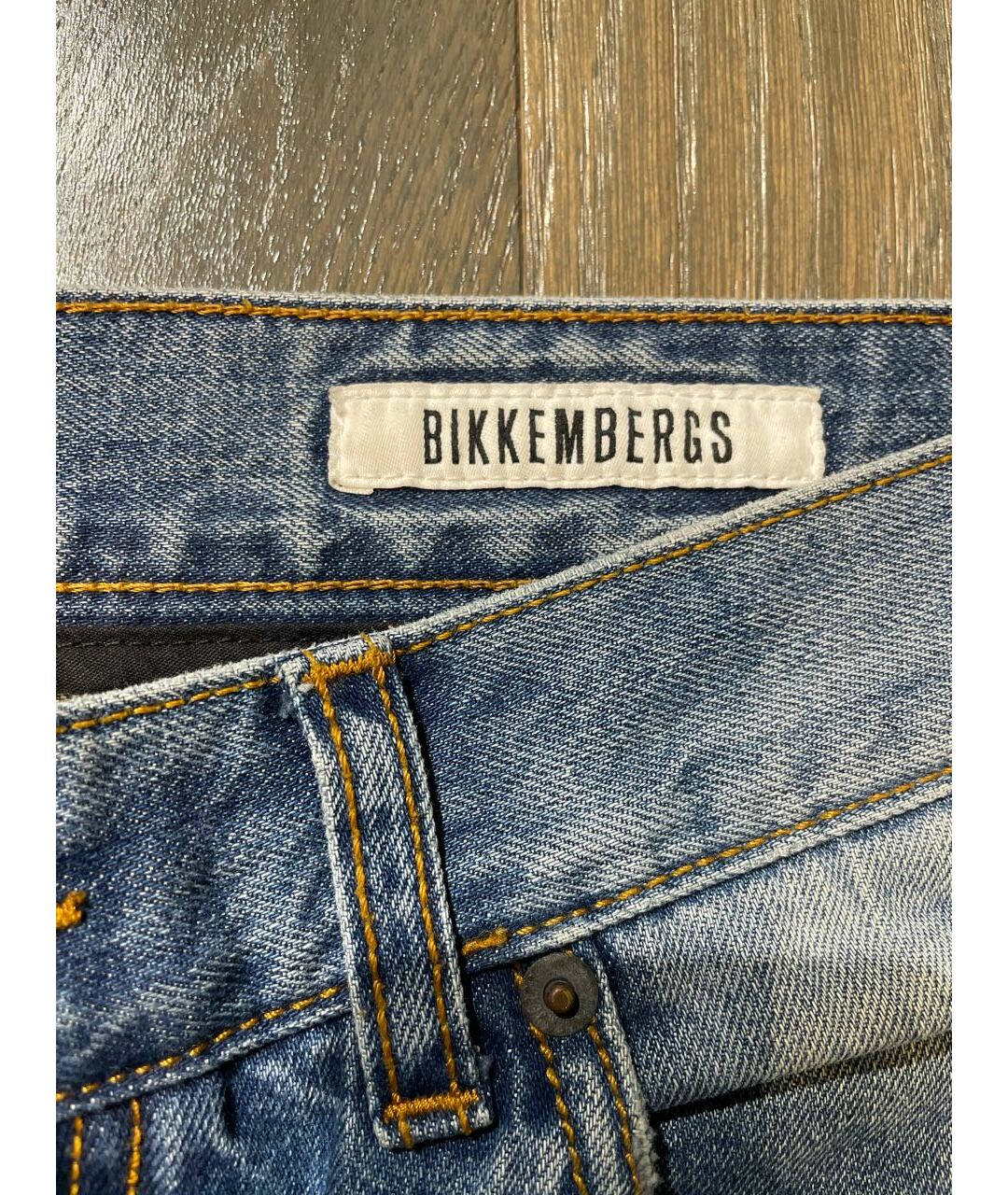 BIKKEMBERGS Синие прямые джинсы, фото 4