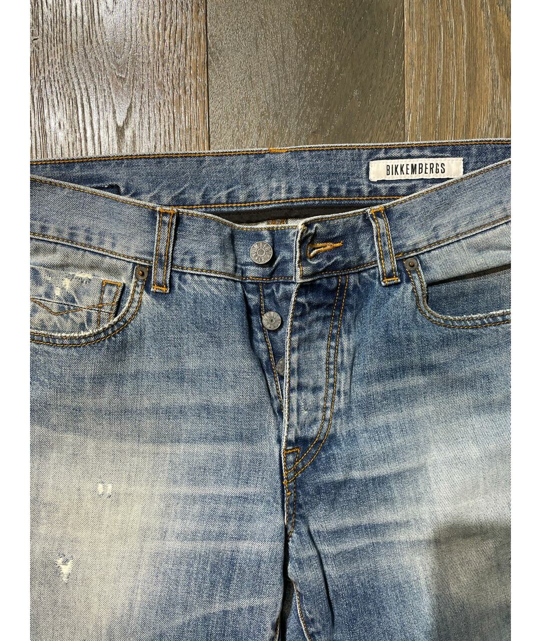BIKKEMBERGS Синие прямые джинсы, фото 3