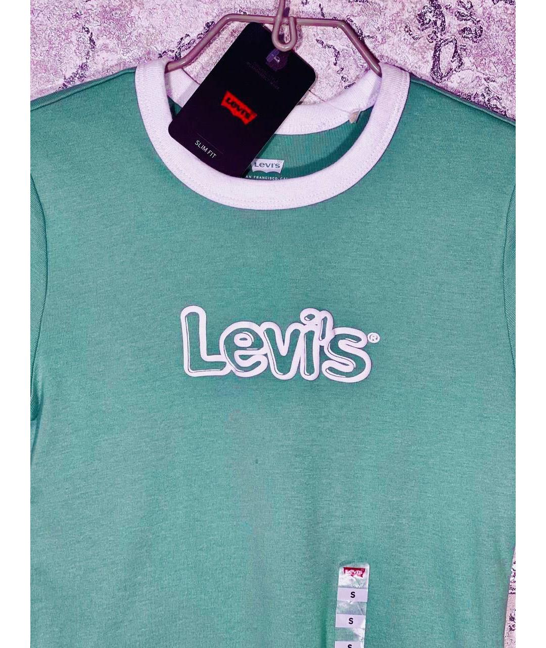 LEVI'S Салатовая хлопковая футболка, фото 3