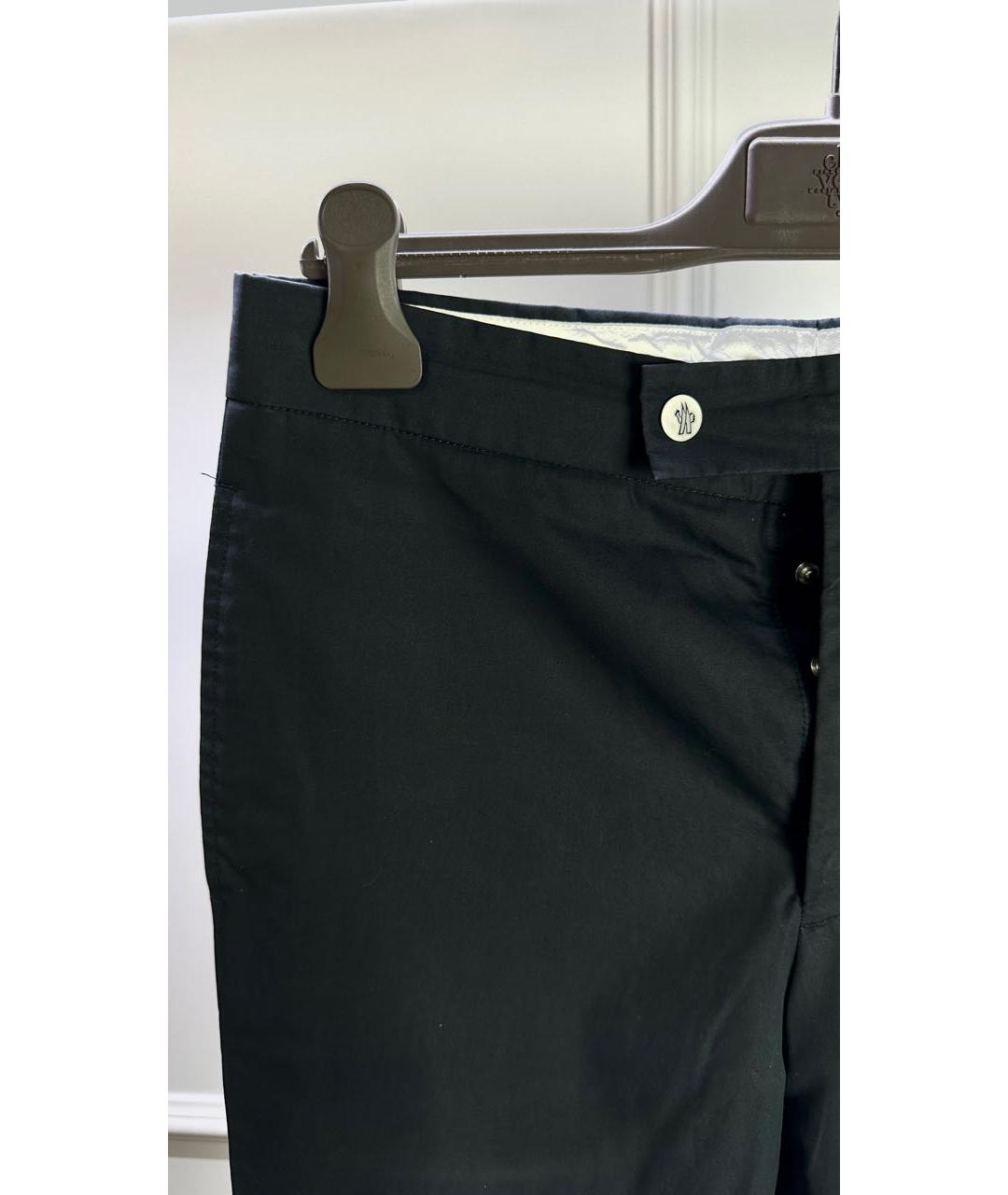 MONCLER Черные хлопковые брюки чинос, фото 2