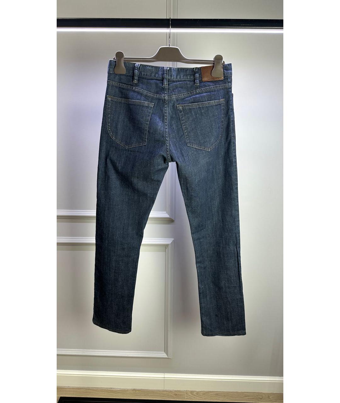 ZEGNA SPORT Темно-синие хлопко-эластановые джинсы скинни, фото 4