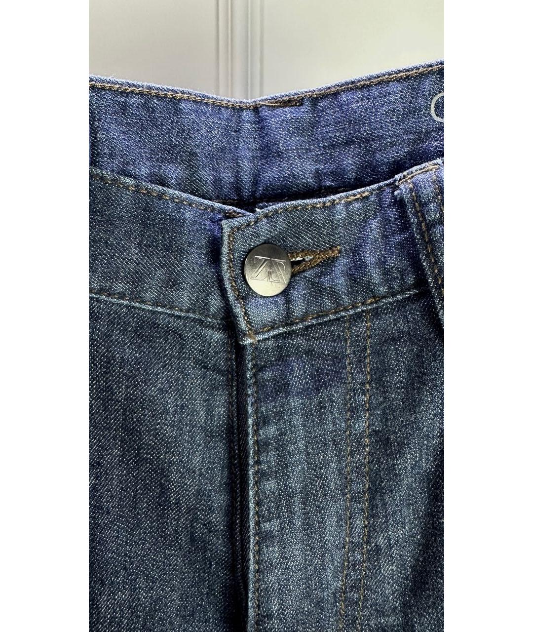 ZEGNA SPORT Темно-синие хлопко-эластановые джинсы скинни, фото 2
