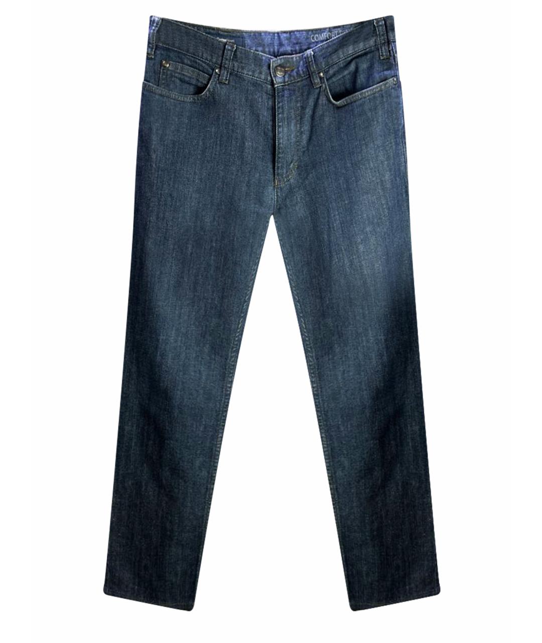 ZEGNA SPORT Темно-синие хлопко-эластановые джинсы скинни, фото 1