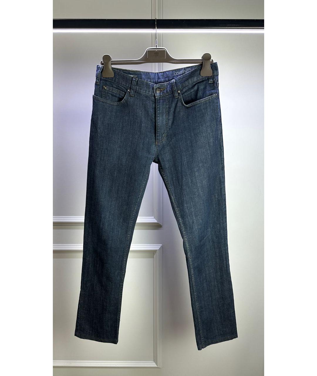 ZEGNA SPORT Темно-синие хлопко-эластановые джинсы скинни, фото 8
