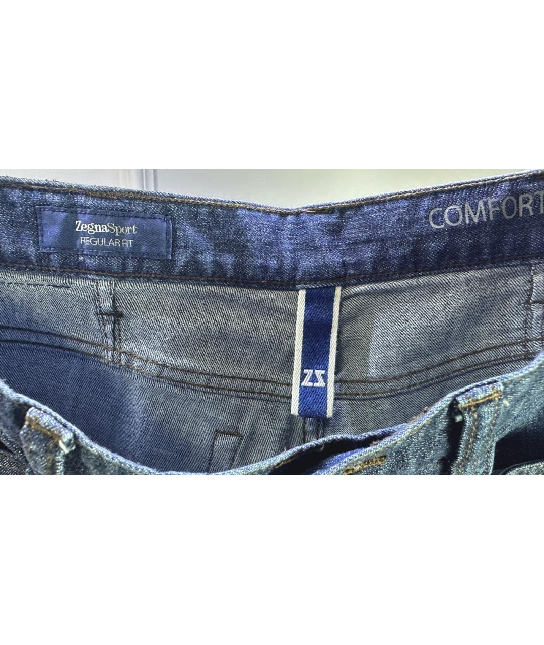 ZEGNA SPORT Темно-синие хлопко-эластановые джинсы скинни, фото 6
