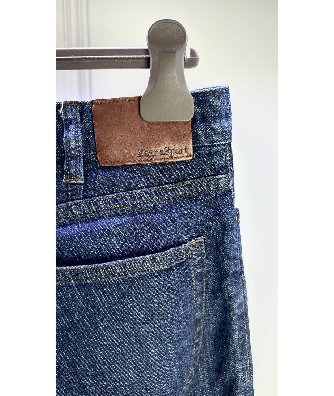 ZEGNA SPORT Темно-синие хлопко-эластановые джинсы скинни, фото 5