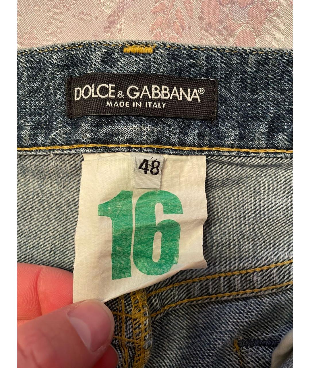 DOLCE&GABBANA Синие хлопковые джинсы скинни, фото 6