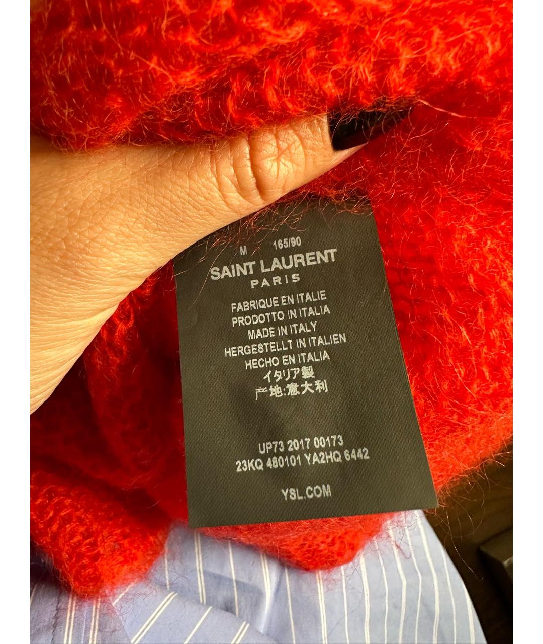 SAINT LAURENT Красный джемпер / свитер, фото 4