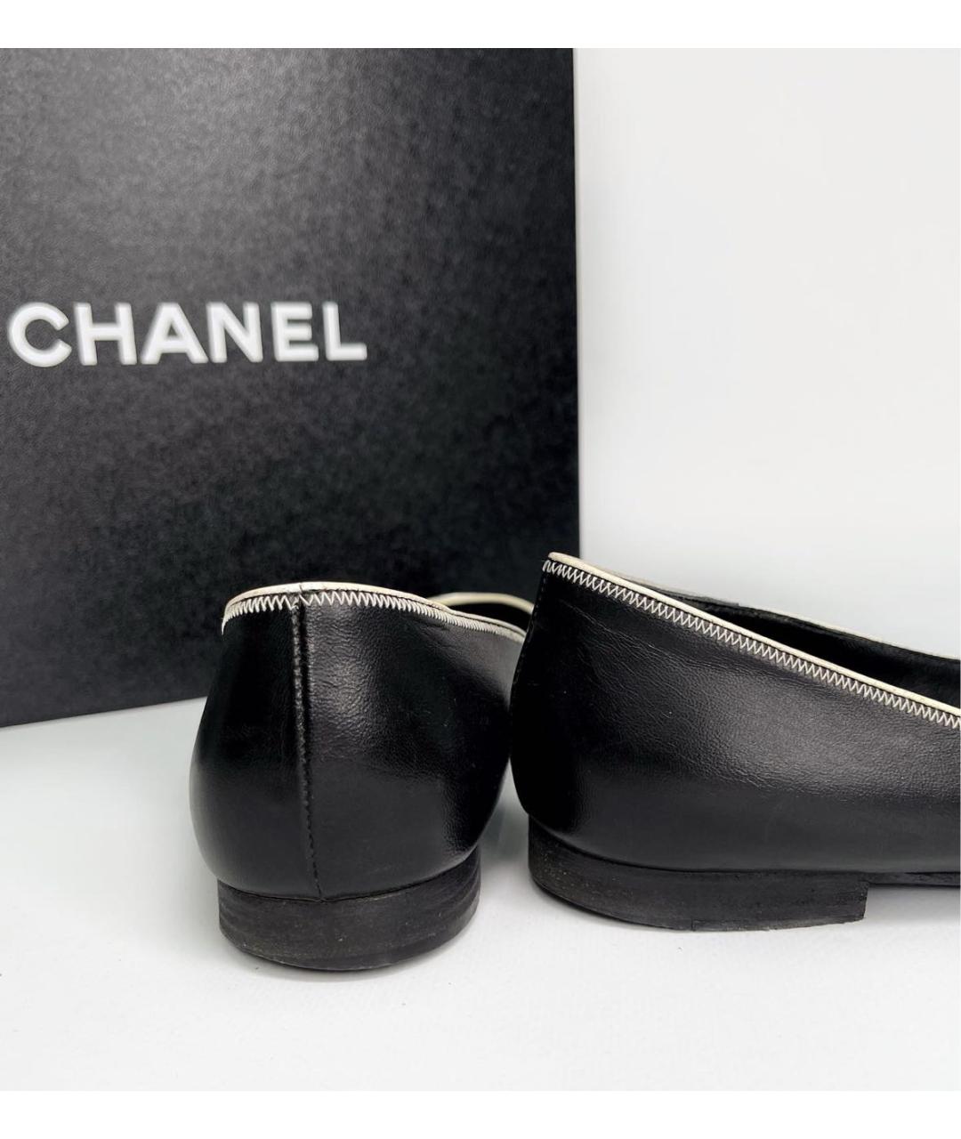 CHANEL Черные кожаные балетки, фото 3