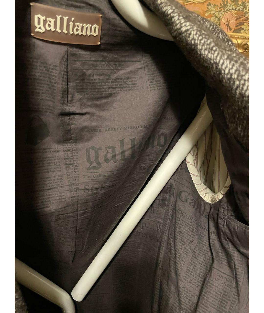 JOHN GALLIANO Серое шерстяное пальто, фото 6