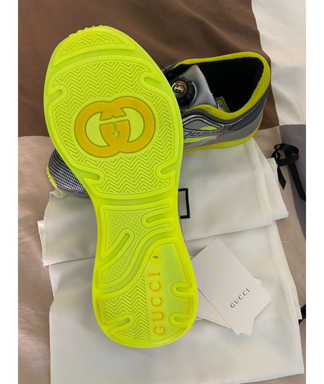 GUCCI Желтые низкие кроссовки / кеды, фото 5