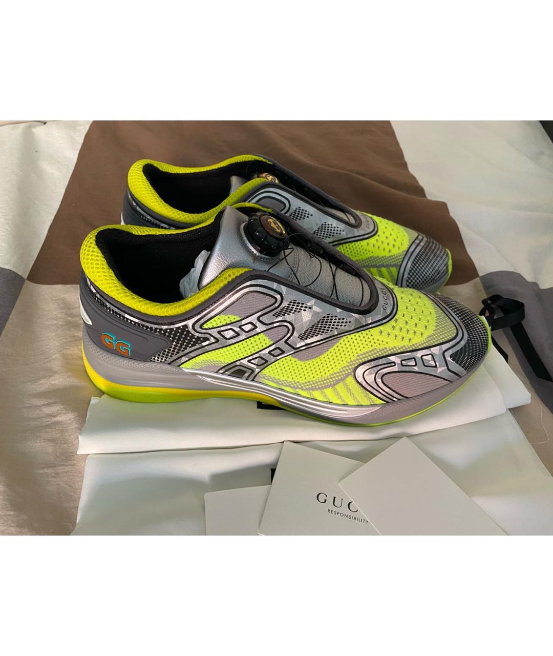 GUCCI Желтые низкие кроссовки / кеды, фото 2