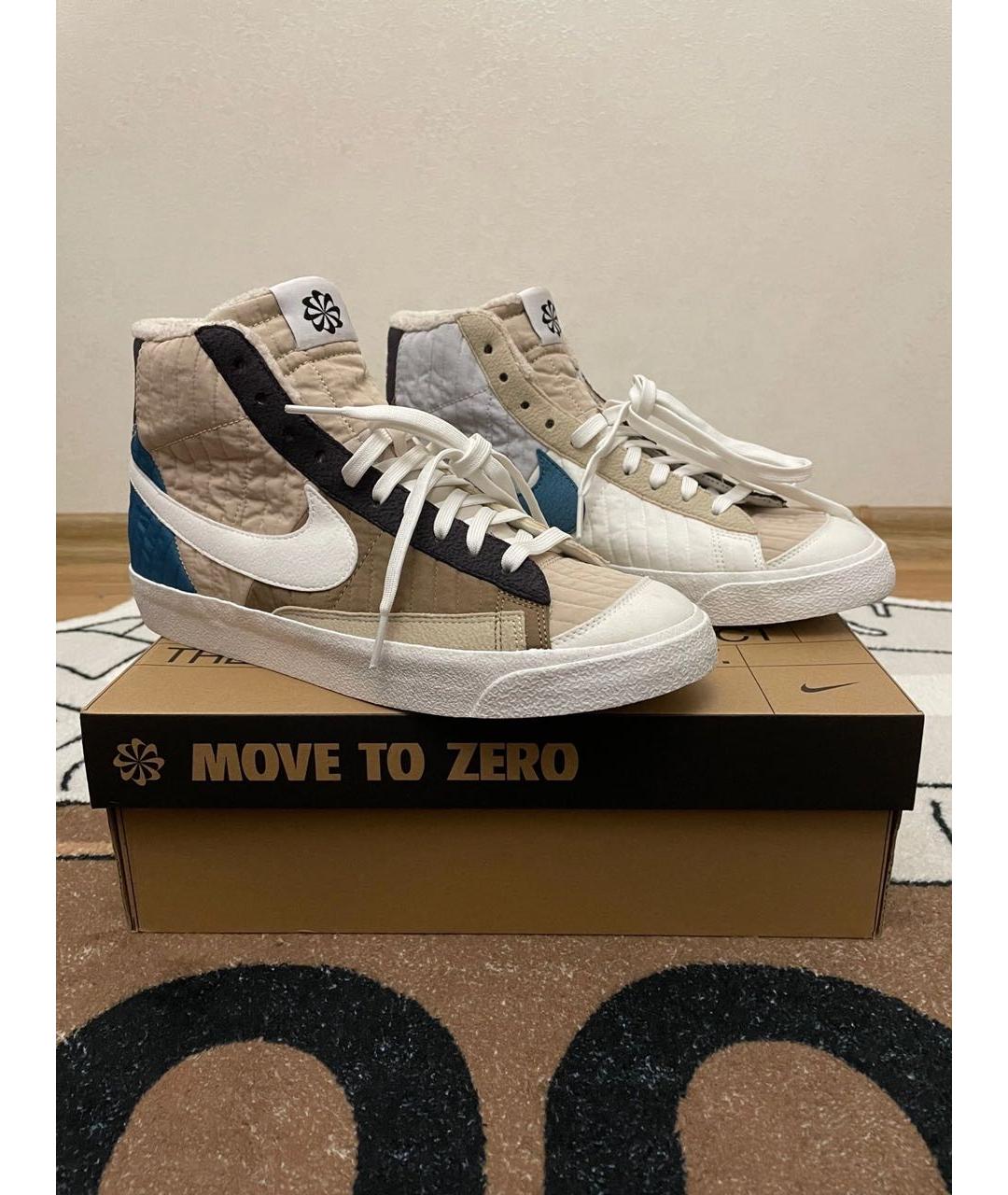 NIKE Бежевые высокие кроссовки / кеды, фото 3