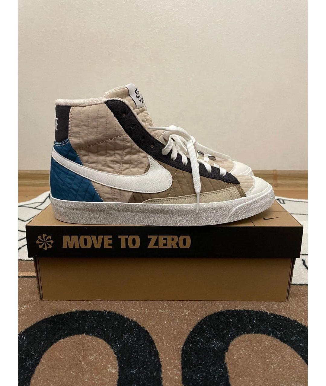 NIKE Бежевые высокие кроссовки / кеды, фото 4
