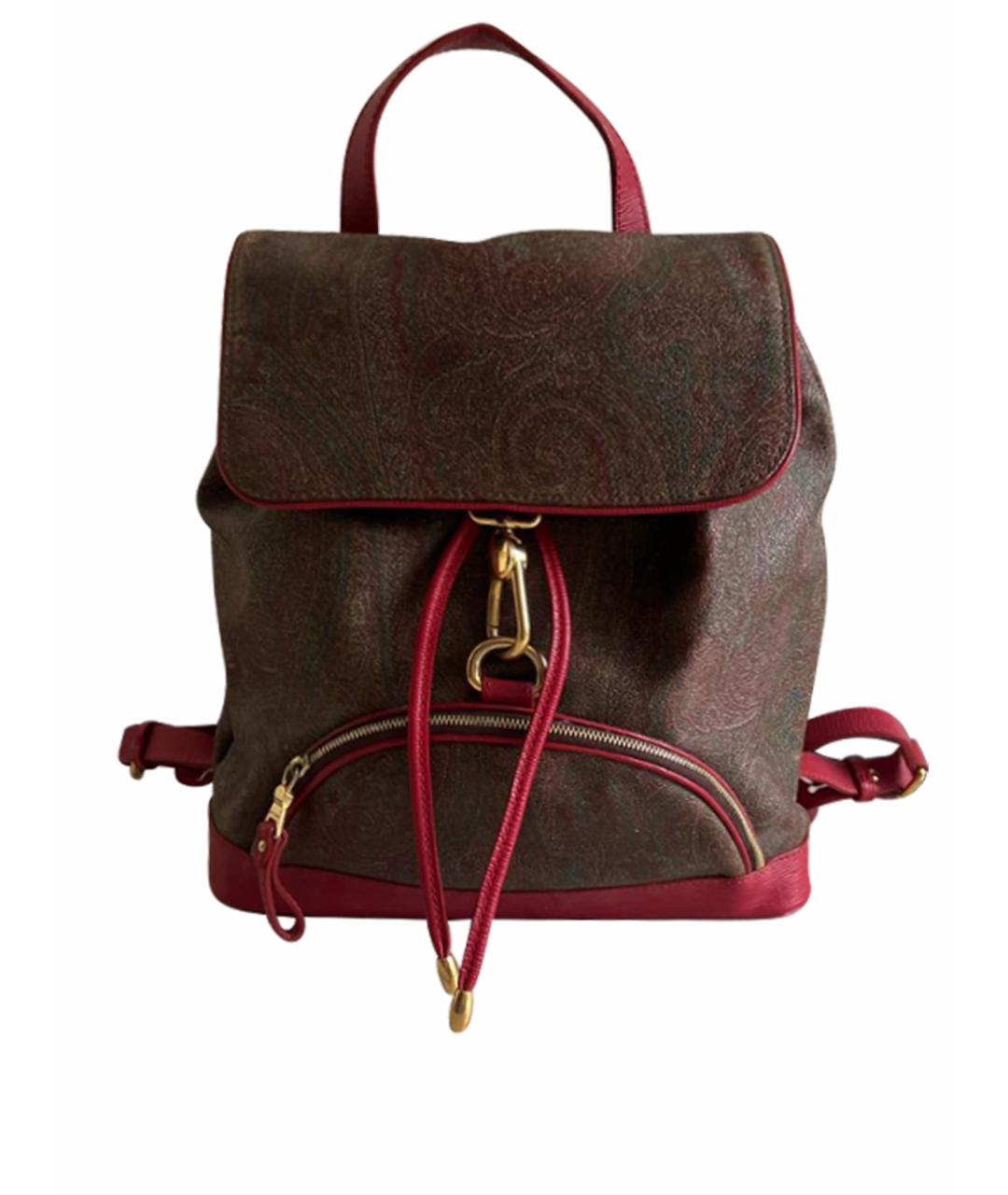 ETRO Бордовый кожаный рюкзак, фото 1