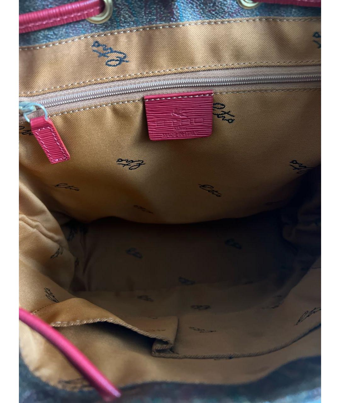 ETRO Бордовый кожаный рюкзак, фото 3