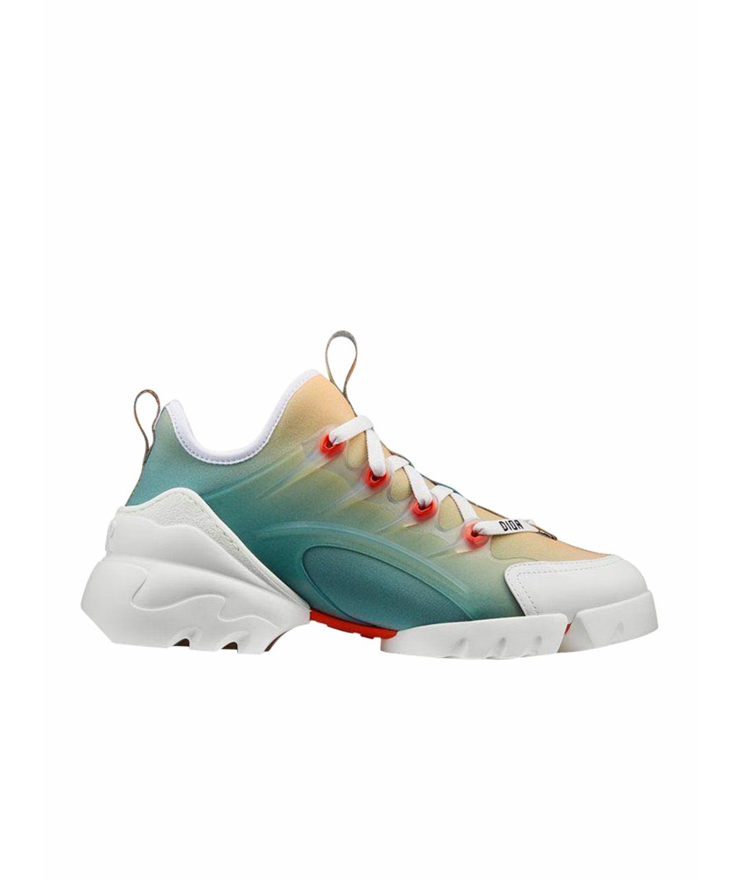 CHRISTIAN DIOR Оранжевое кожаные кроссовки, фото 1