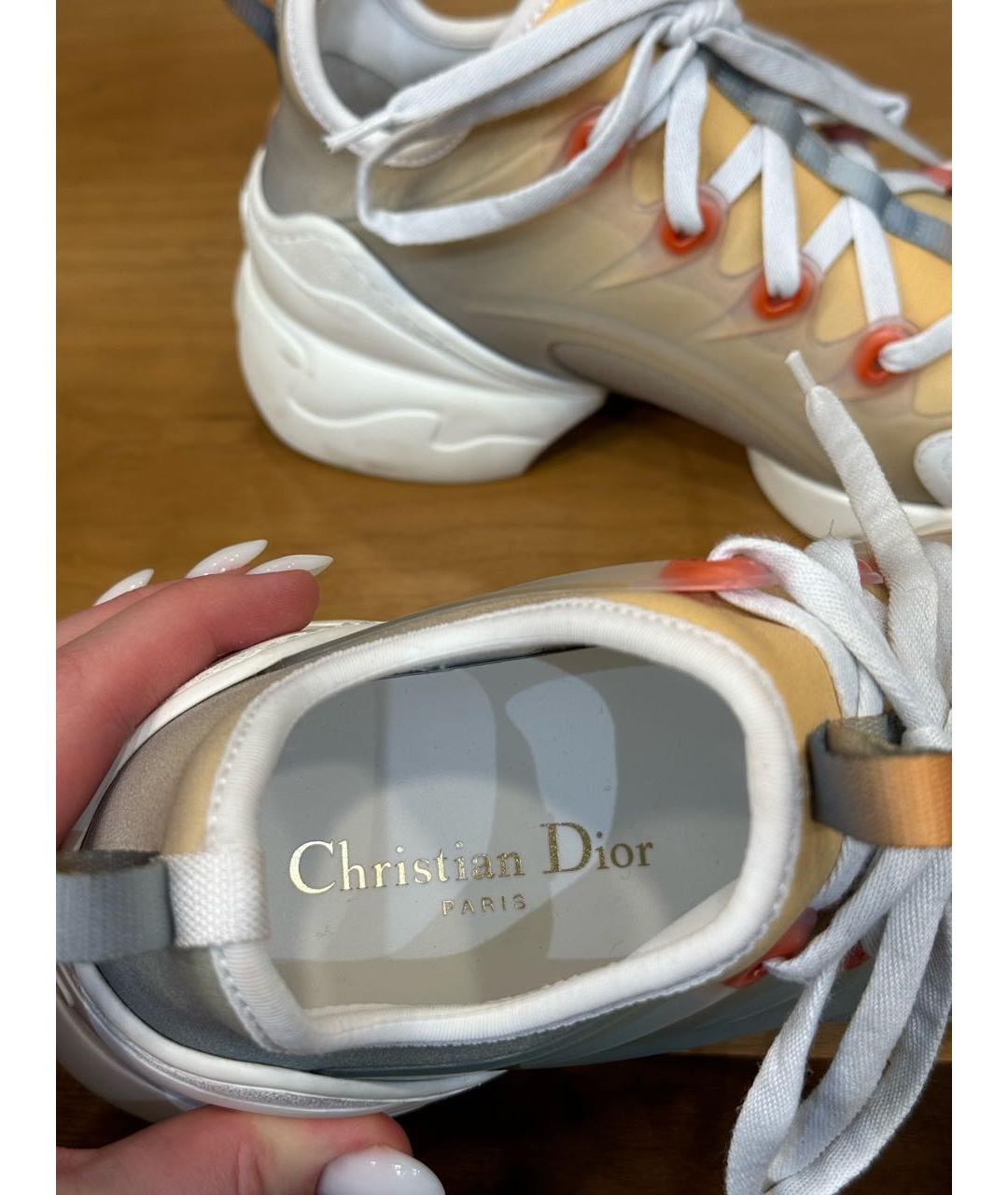 CHRISTIAN DIOR Оранжевое кожаные кроссовки, фото 6