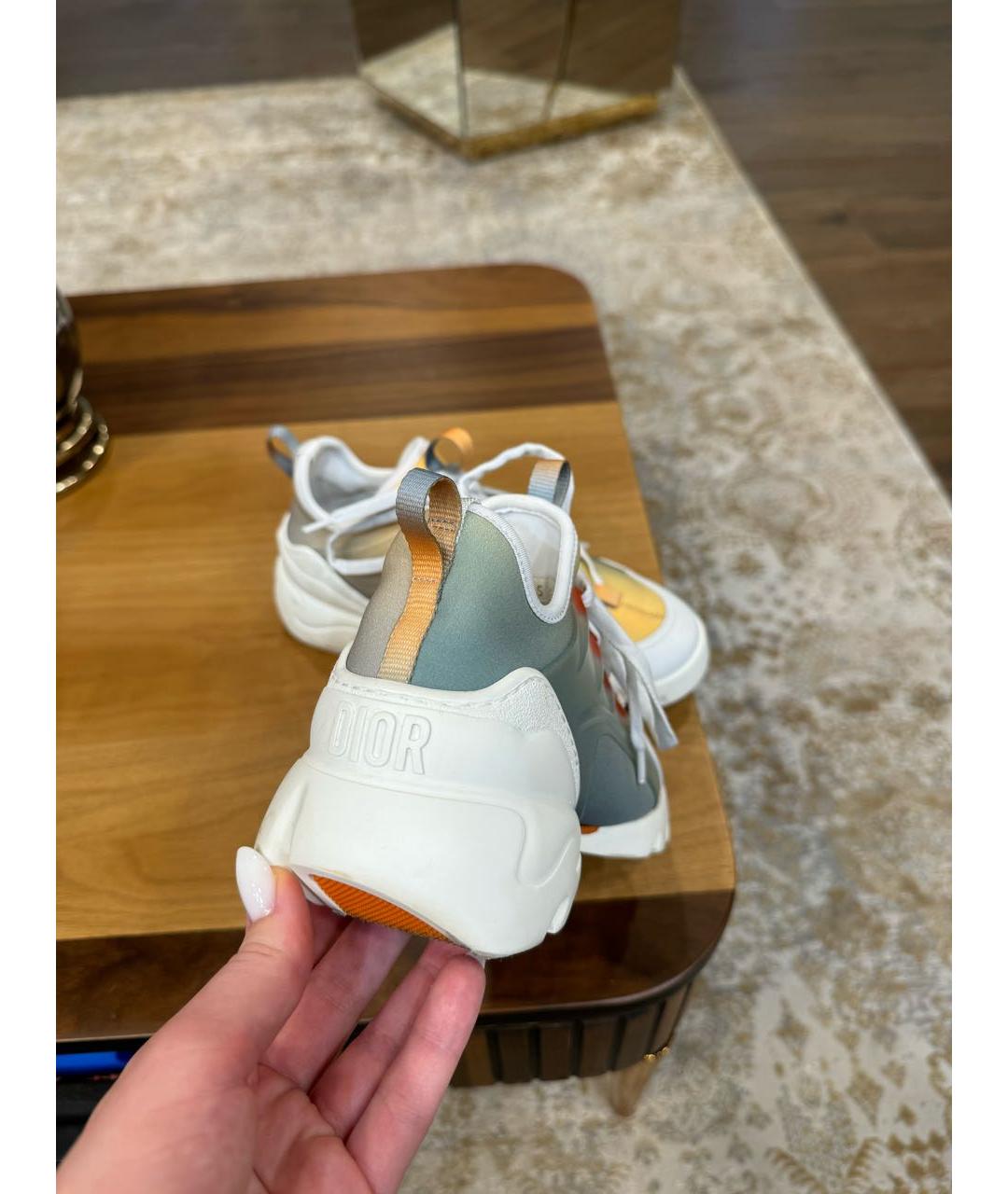 CHRISTIAN DIOR Оранжевое кожаные кроссовки, фото 4