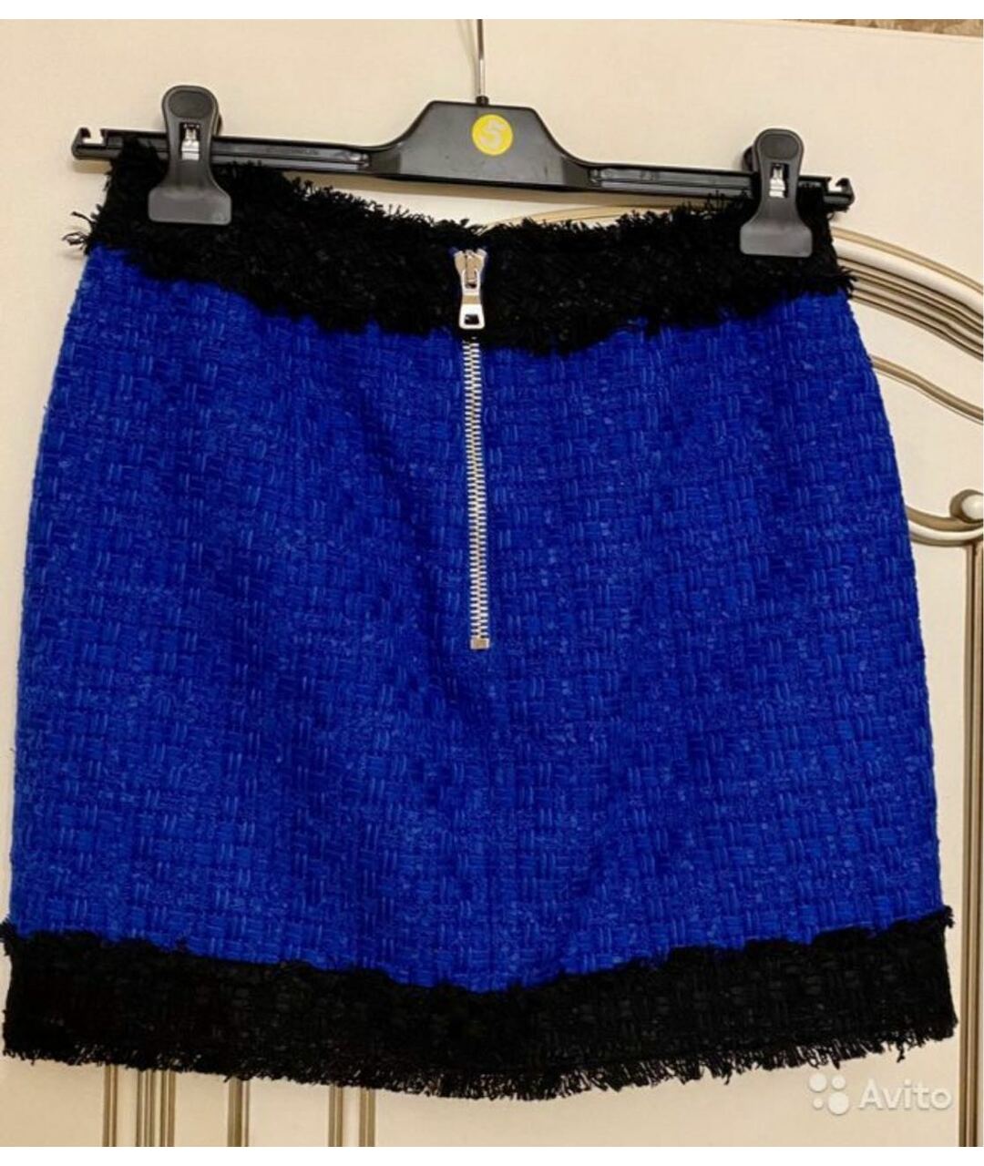 BALMAIN Синяя юбка мини, фото 2