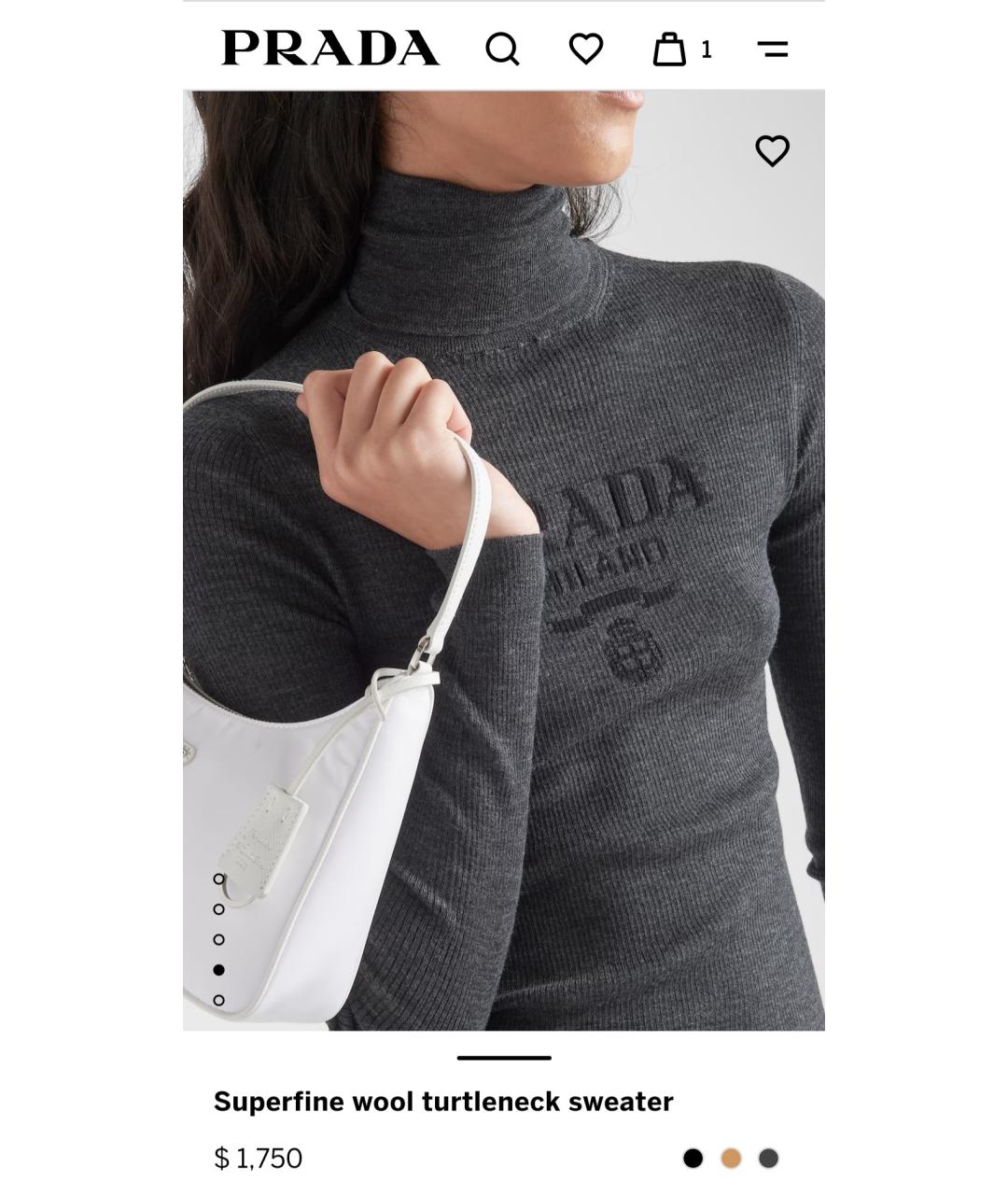 PRADA Серый джемпер / свитер, фото 4