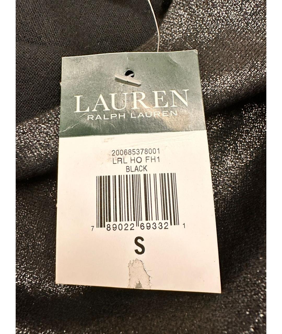 RALPH LAUREN Черный хлопко-эластановый джемпер / свитер, фото 6