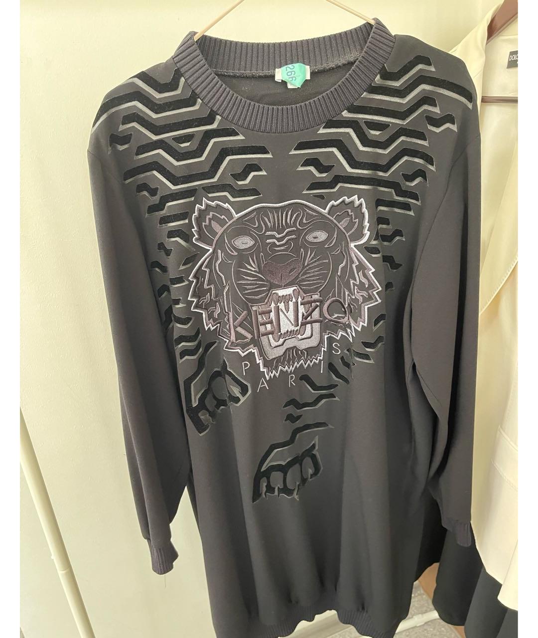 KENZO Черное полиэстеровое повседневное платье, фото 6