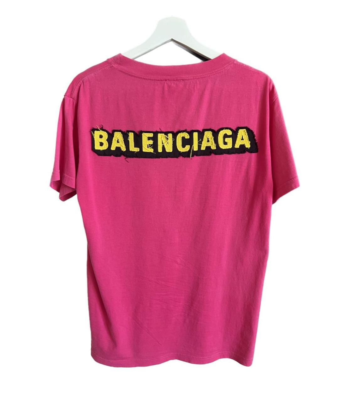 BALENCIAGA Розовая хлопковая майка, фото 4