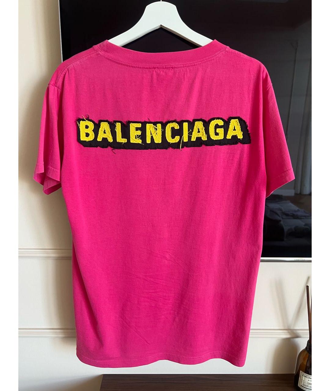 BALENCIAGA Розовая хлопковая майка, фото 2