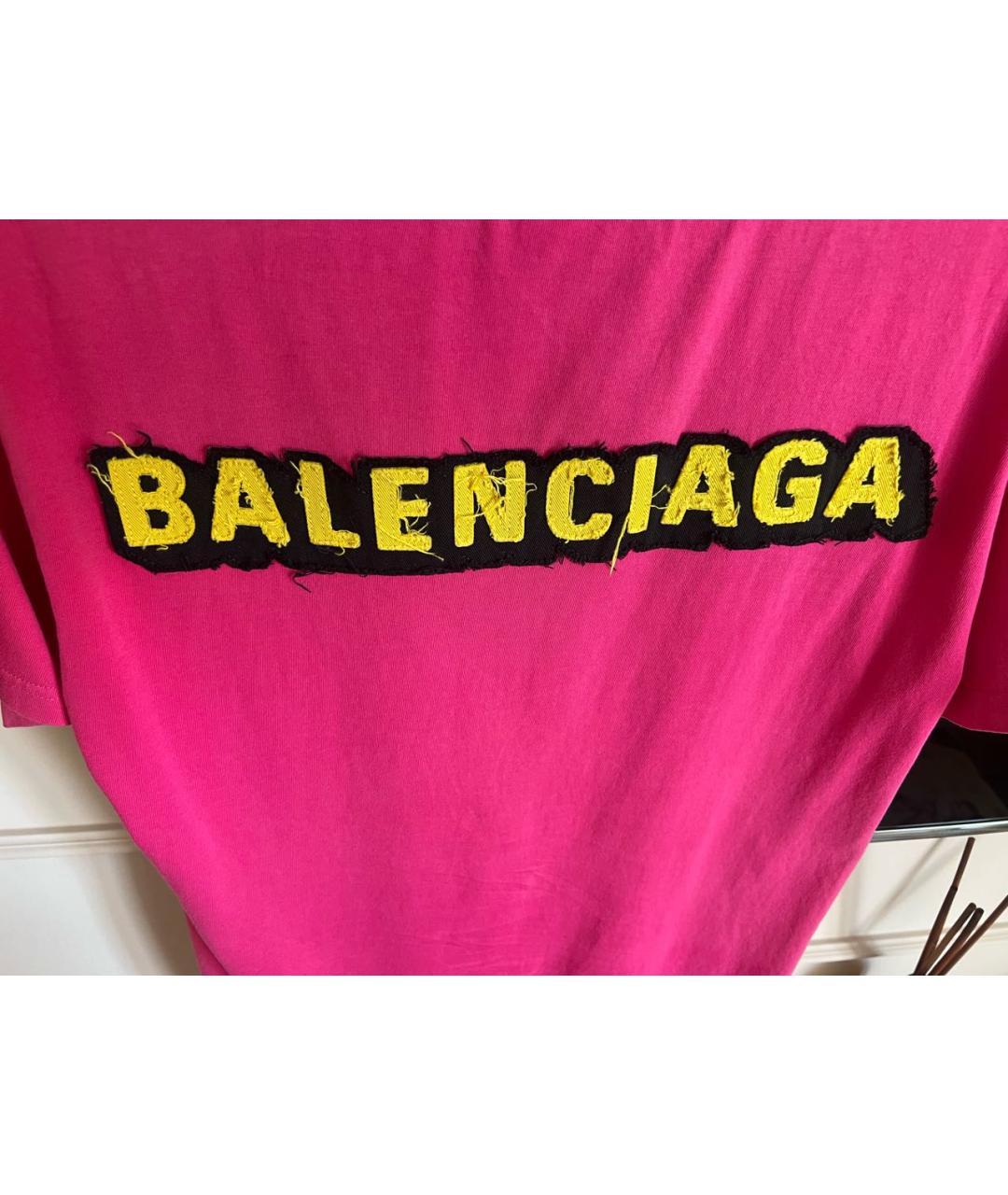 BALENCIAGA Розовая хлопковая майка, фото 3