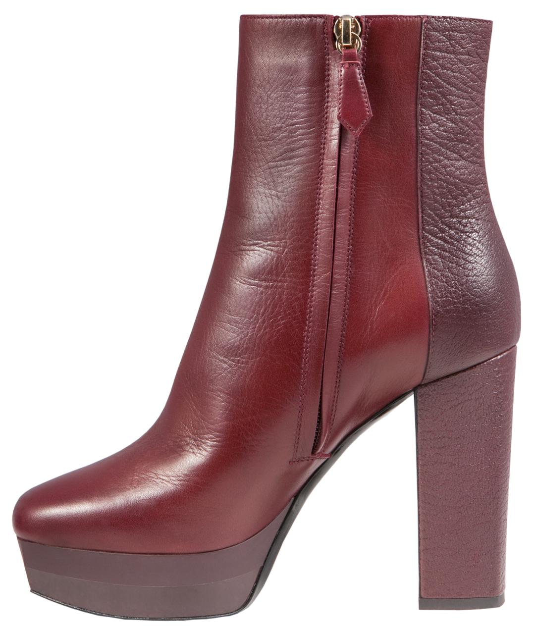 POLLINI Бордовые кожаные ботильоны, фото 2