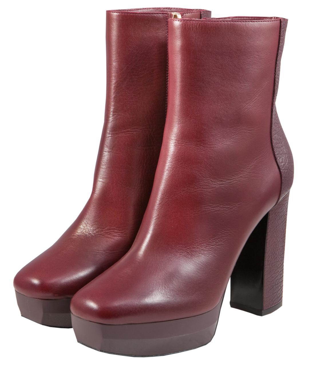 POLLINI Бордовые кожаные ботильоны, фото 3
