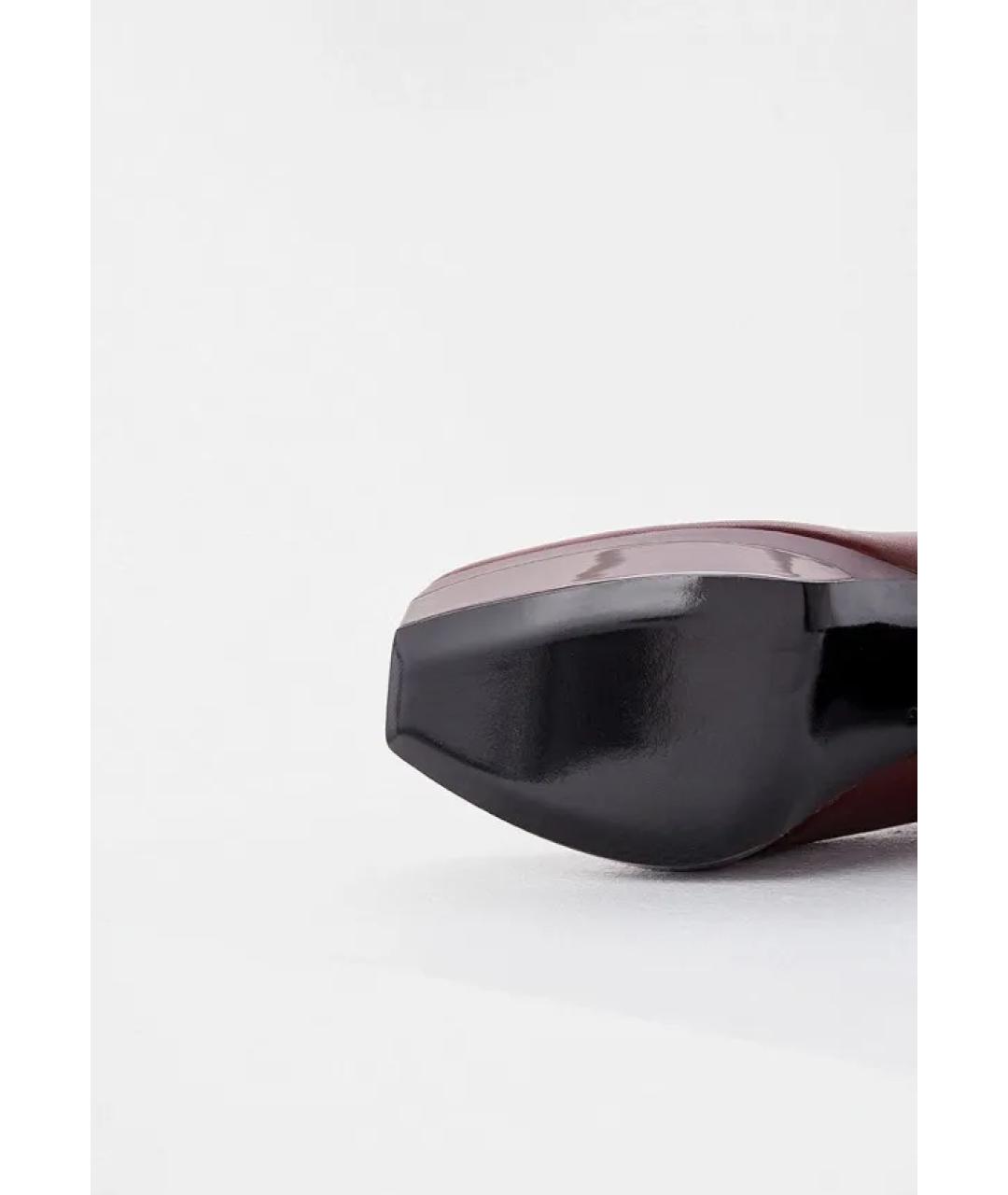 POLLINI Бордовые кожаные ботильоны, фото 6